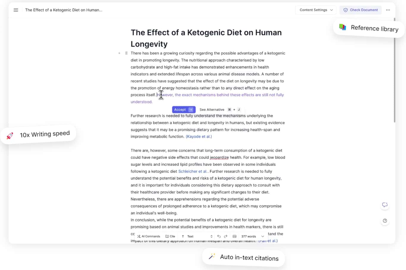 Jenni.ai - AI tool on a laptop for academic research paper writing